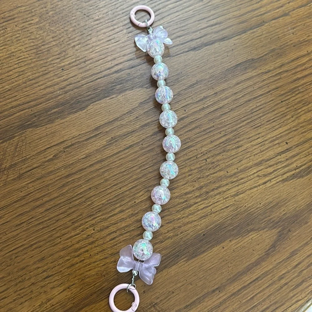 Beaded charm keychain